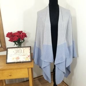 ❤ Sonoma Blue Crochet Knit Shawl Poncho Cardigan